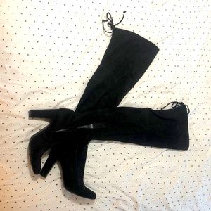 Over the knee black boots
